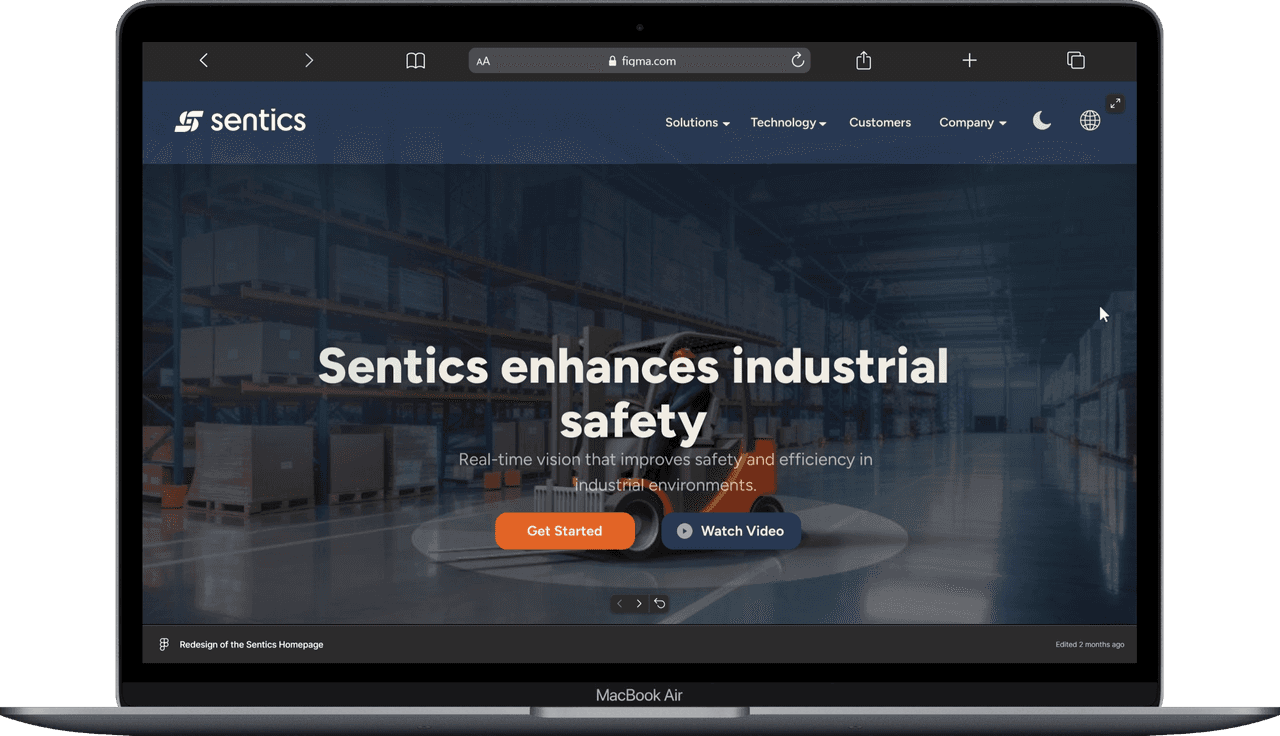 Sentics — refonte homepage