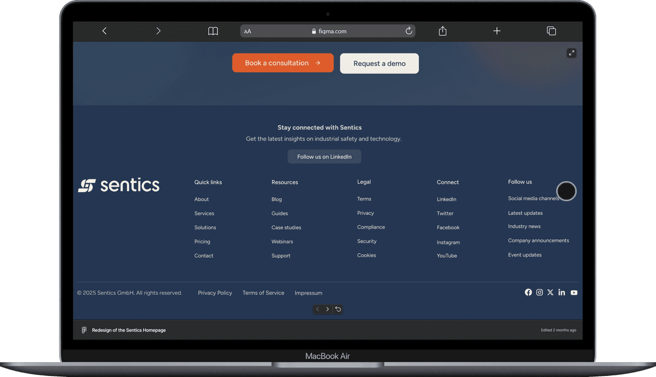 Sentics — refonte homepage — capture