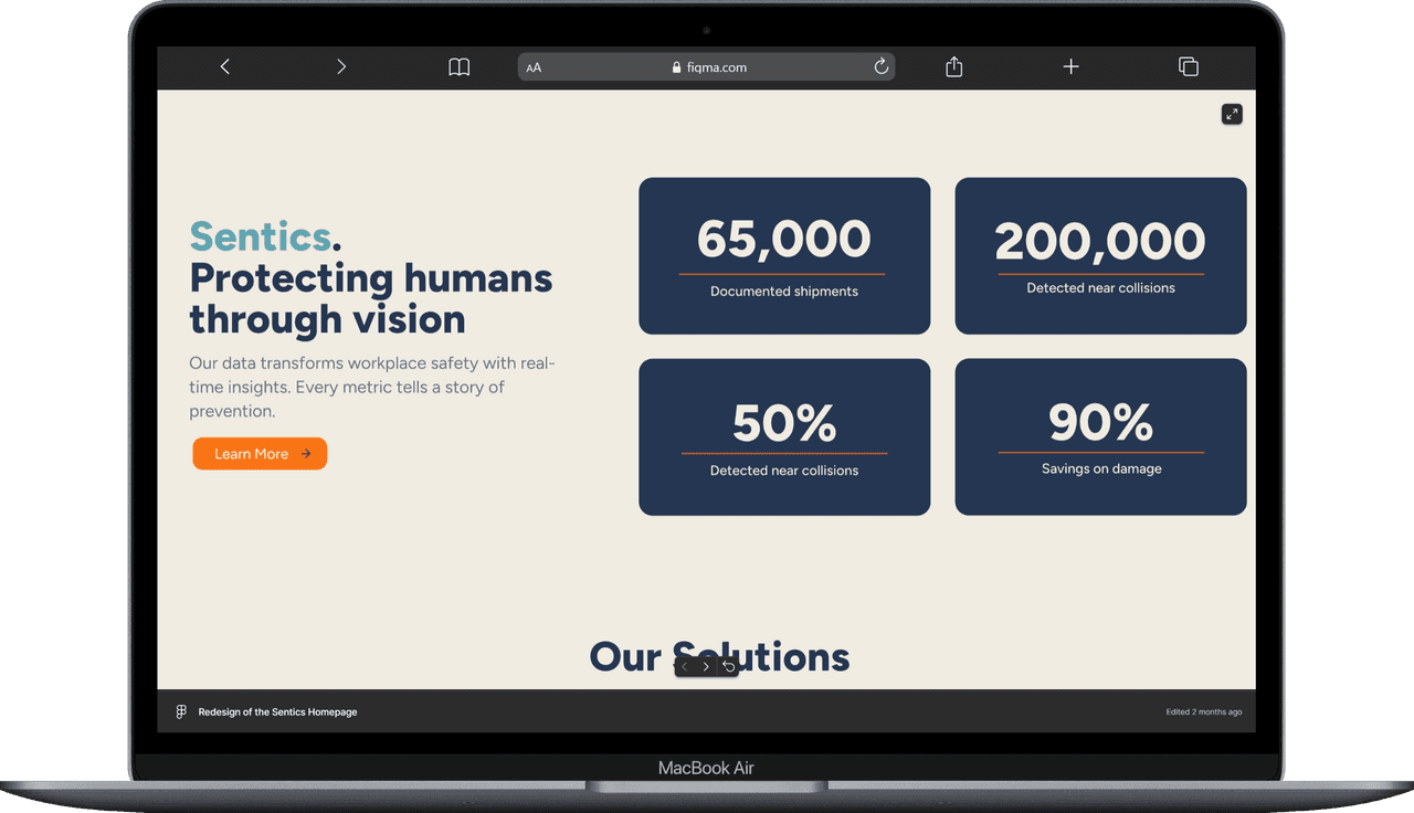 Sentics — refonte homepage — capture