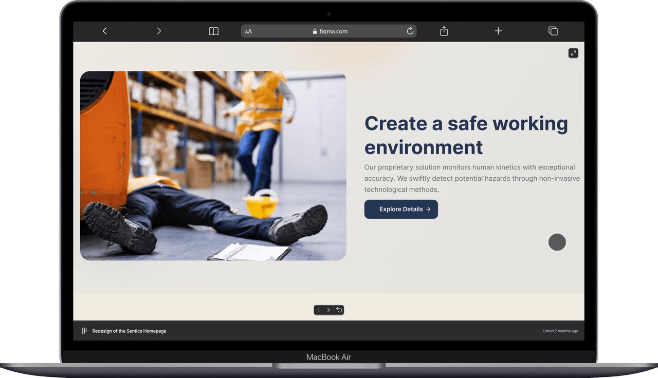 Sentics — refonte homepage — capture