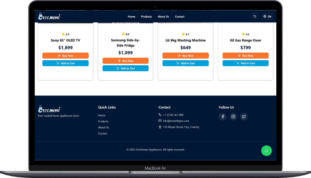 TechHome Appliances — capture